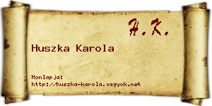 Huszka Karola névjegykártya